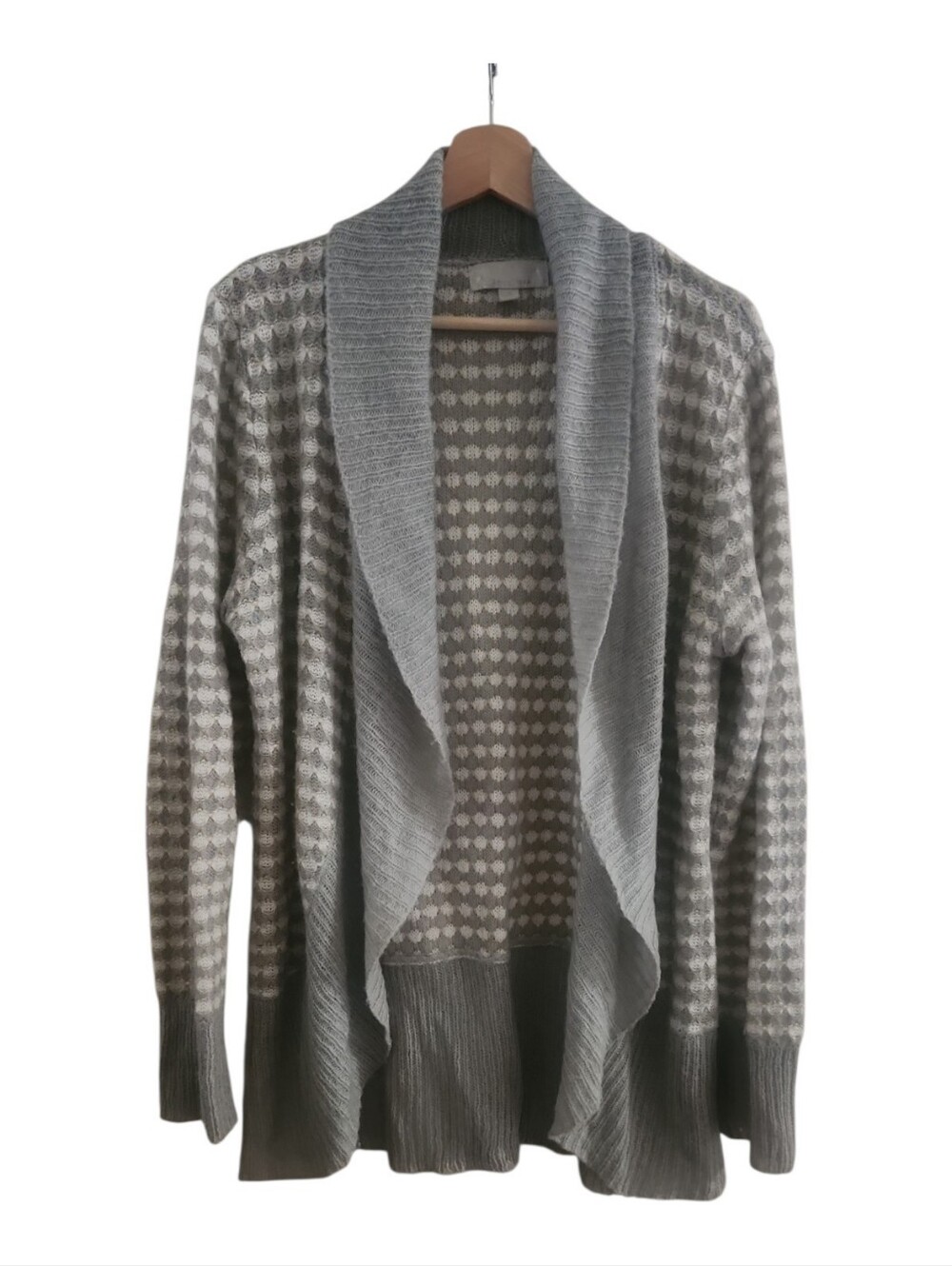 Emily Rose Martyn Textured Cardigan Light Gray XL